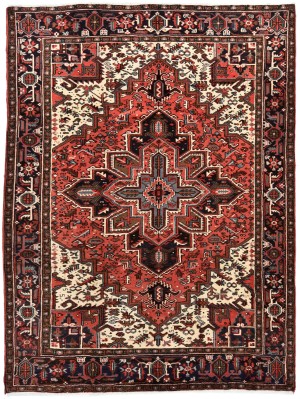 Vintage Traditional Geometric 8X11 Heriz Persian Rug