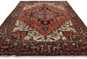 Vintage Traditional Geometric 8X11 Heriz Persian Rug