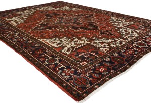 Vintage Traditional Geometric 8X11 Heriz Persian Rug