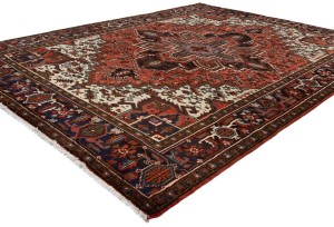 Vintage Traditional Geometric 8X11 Heriz Persian Rug