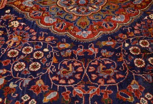 Vintage Purple-navy Traditional 6X10 Kashmar Persian Rug