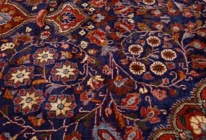 Vintage Purple-navy Traditional 6X10 Kashmar Persian Rug