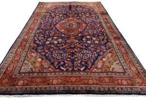 Vintage Purple-navy Traditional 6X10 Kashmar Persian Rug