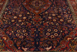 Vintage Purple-navy Traditional 6X10 Kashmar Persian Rug