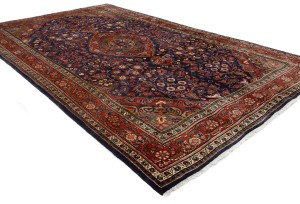 Vintage Purple-navy Traditional 6X10 Kashmar Persian Rug