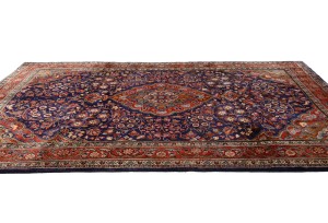 Vintage Purple-navy Traditional 6X10 Kashmar Persian Rug