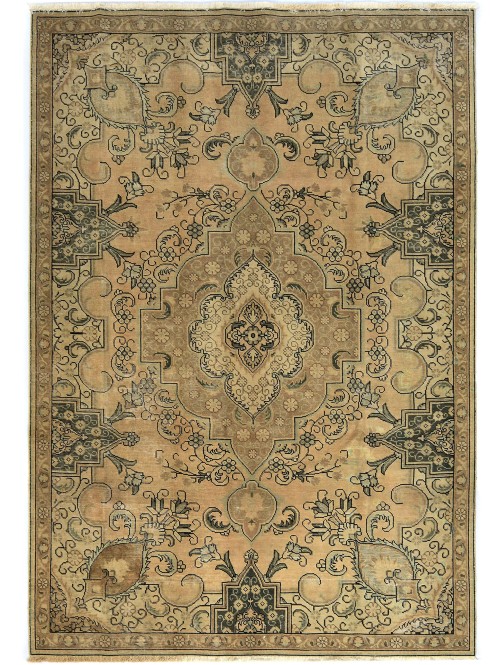 Antique Muted Floral 6'4X9'4 Distressed Vintage Oriental Rug