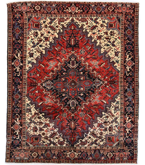 Red Vintage Geometric 8X10 Traditional Heriz Persian Rug