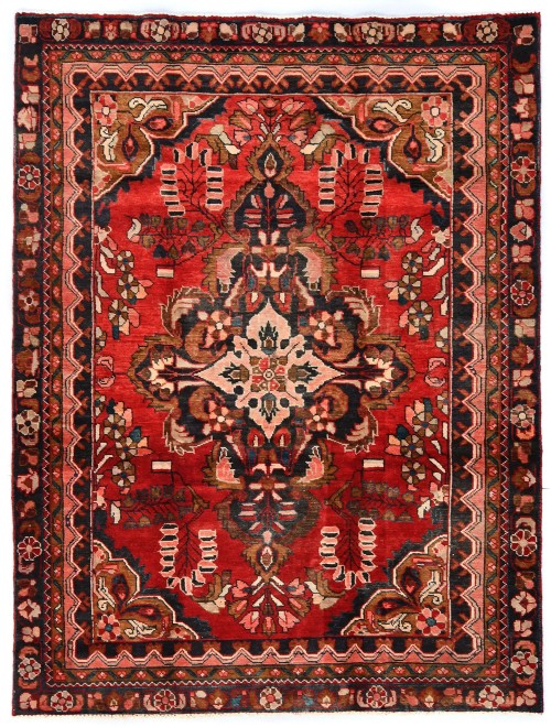 Vintage Red Tribal 5'0X6'6 Lilian Persian Rug