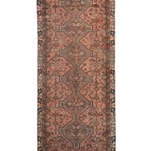 Semi Antique Muted Tribal 3'7X7'5 Vintage Oriental Rug