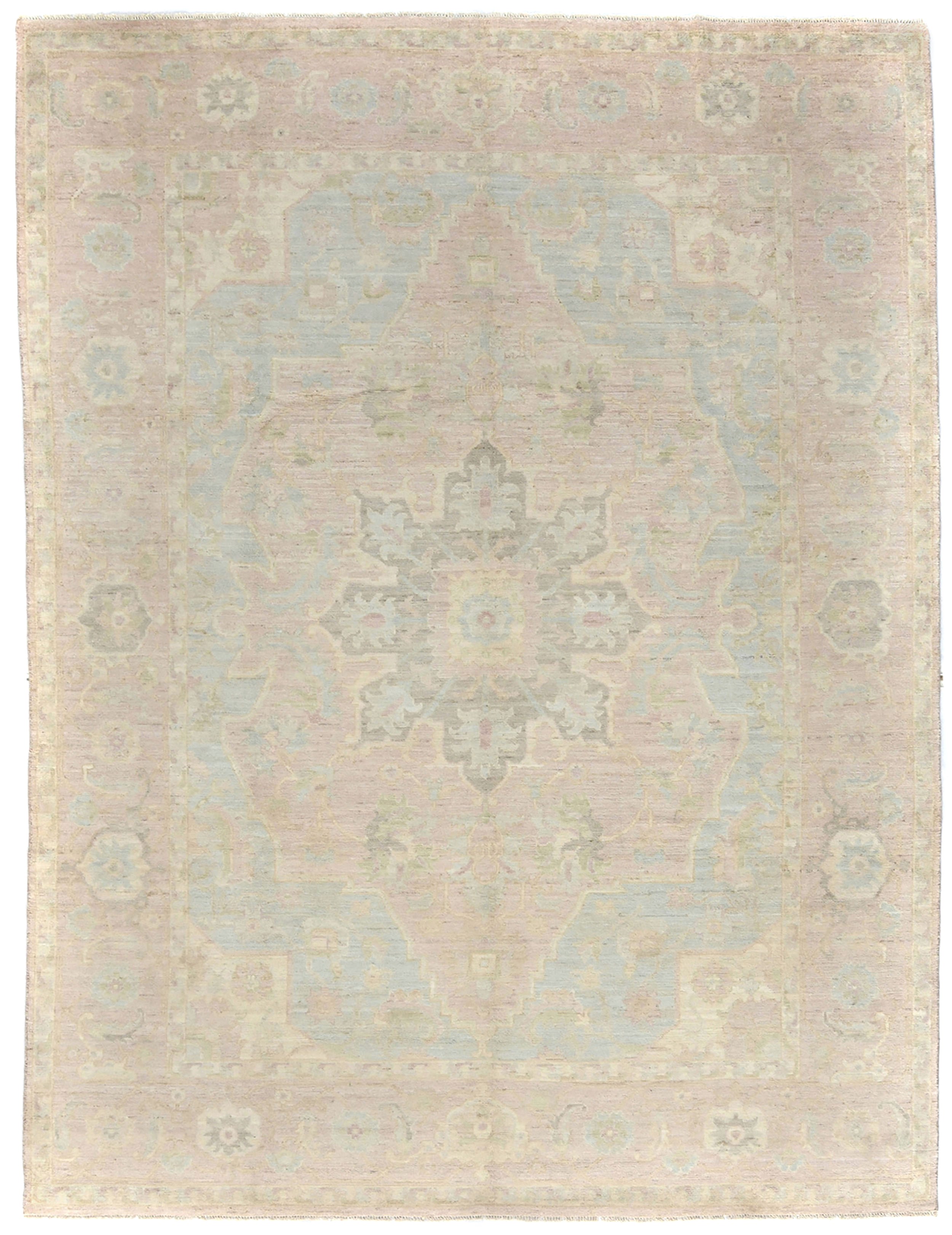 Traditional Floral Oushak Peshawar 9X12 Pakistan Oriental Rug