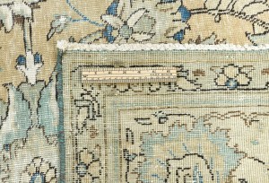 Semi Antique Muted Floral 10X12 Distressed Vintage Oriental Rug