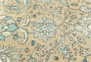 Semi Antique Muted Floral 10X12 Distressed Vintage Oriental Rug