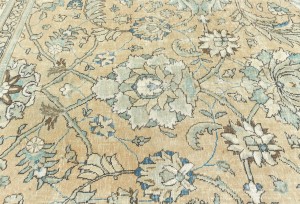Semi Antique Muted Floral 10X12 Distressed Vintage Oriental Rug