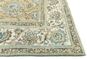 Semi Antique Muted Floral 10X12 Distressed Vintage Oriental Rug