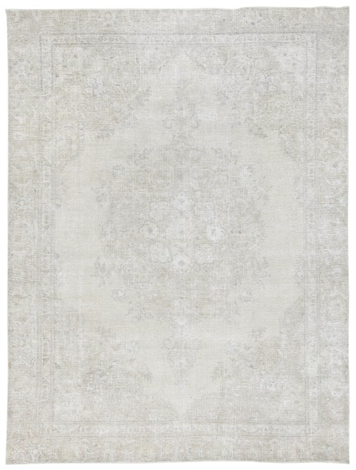 Muted Beige Antique Floral 8'3X10'9 Distressed Vintage Oriental Rug