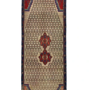 Semi Antique Beige Tribal 5X12 Vintage Oriental Runner Rug