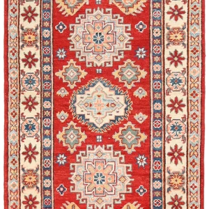 Red Tribal Geometric 3X8 Kazak Pakistan Oriental Runner Rug