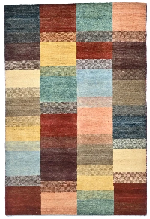 Multicolored Tribal 4X6 Gabbeh Modern Oriental Rug