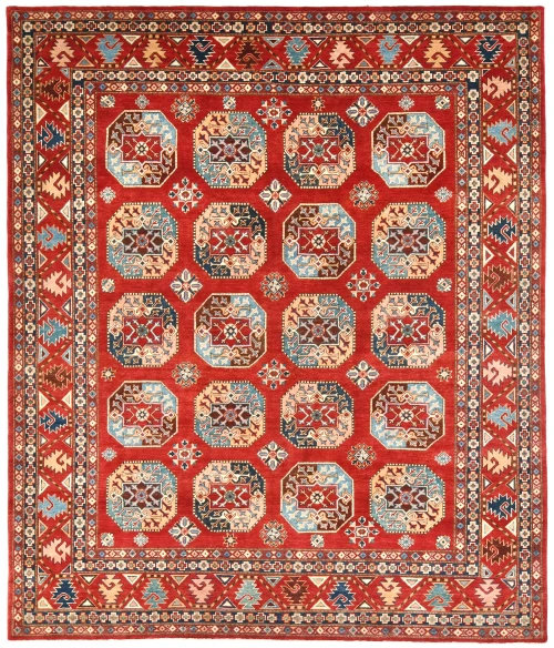 Red Tribal Geometric 8X10 Turkoman Oriental Rug