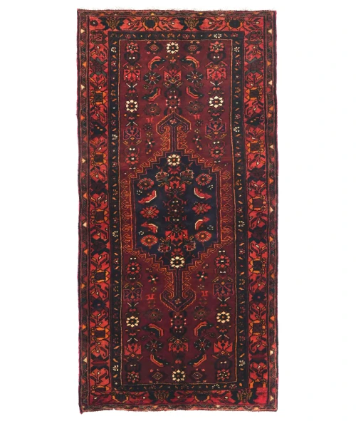 Vintage Maroon Red Floral Tribal 3'5 X 6'8 Hamedan Persian Rug