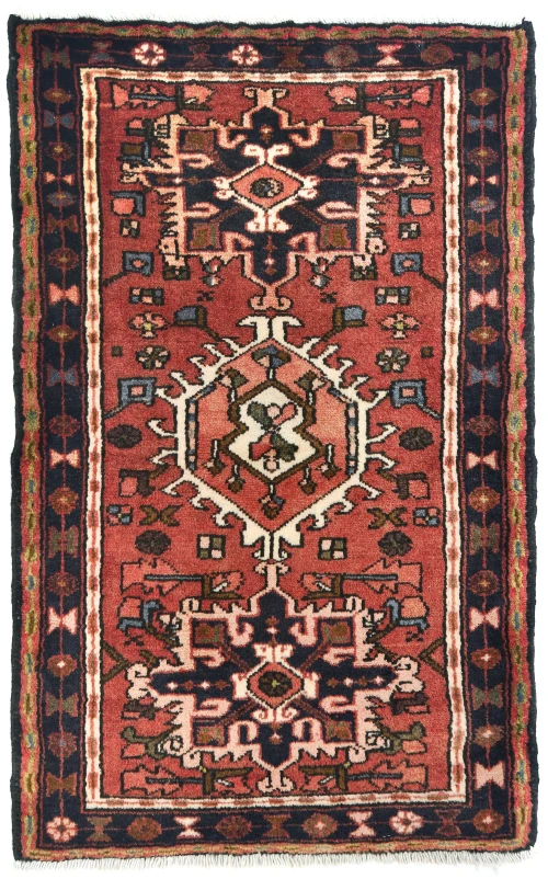 Vintage Rusty Red Tribal 2'2X3'5 Karajeh Persian Rug