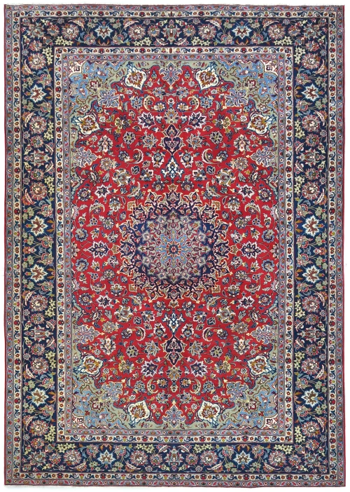 Vintage Red Traditional 9X13 Najafabad Persian Rug