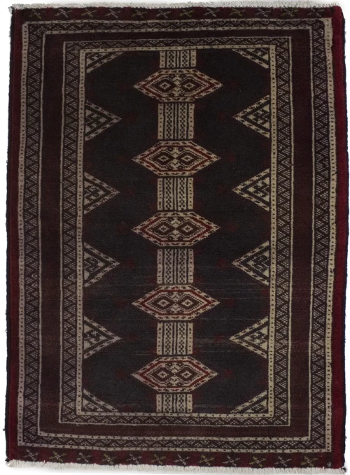 Vintage Charcoal Gray Tribal 2X3 Turkoman Persian Oriental Rug