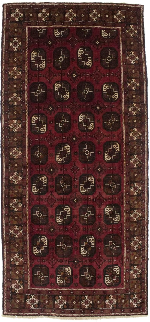 Vintage Red Tribal 5X10 Turkoman Persian Runner Rug