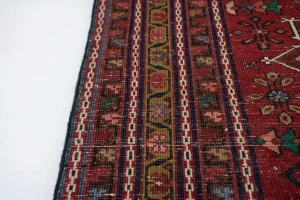 Vintage Red Floral 3'6X10' Goravan Persian Runner Rug