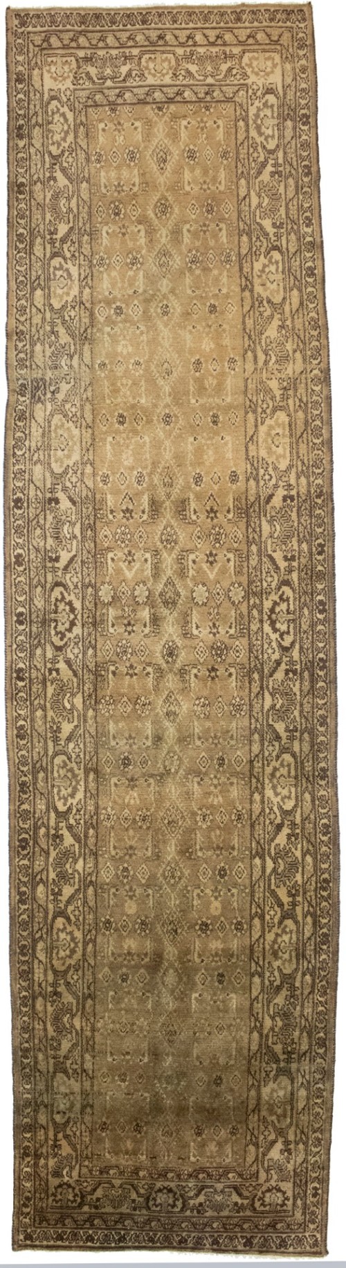 Semi Antique Brown Sugar 4X15 Nahavand Persian Runner Rug