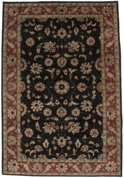 Black Vintage Floral 6X9 Agra Jaipur Oriental Rug