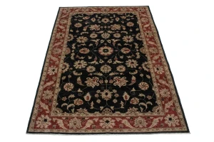Black Vintage Floral 6X9 Agra Jaipur Oriental Rug