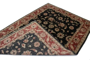 Black Vintage Floral 6X9 Agra Jaipur Oriental Rug