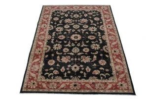 Black Vintage Floral 6X9 Agra Jaipur Oriental Rug