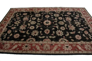 Black Vintage Floral 6X9 Agra Jaipur Oriental Rug