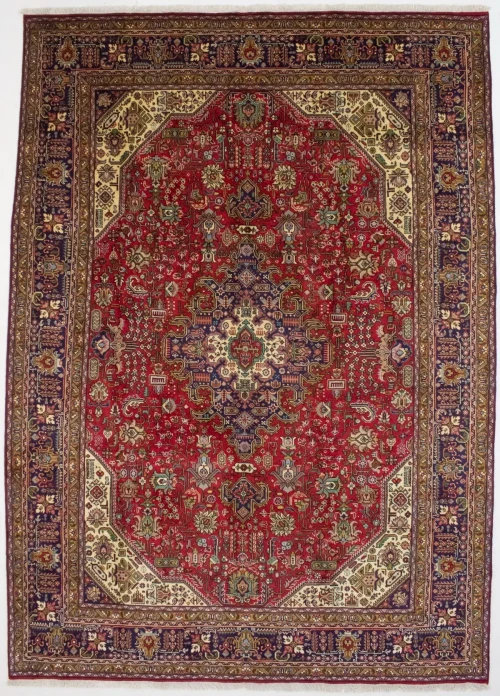 Red Vintage Traditional 8X11'5 Tabriz Persian Rug