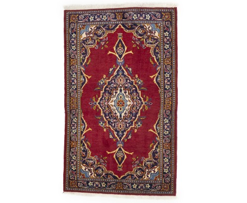 Vintage Red Traditional 2'8X4'5 Kashan Persian Rug