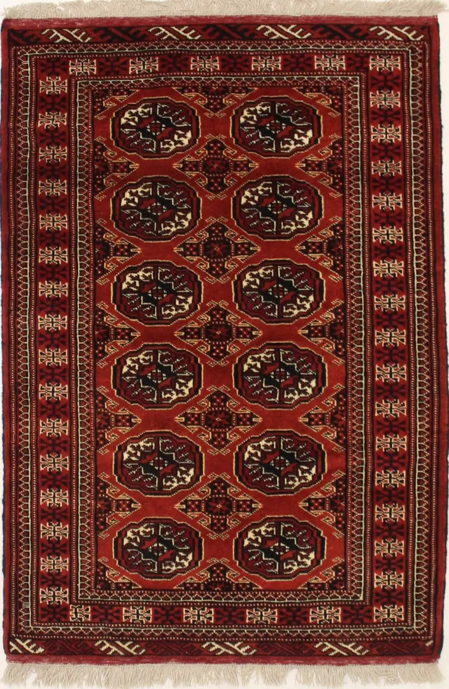 Red Tribal 3'5X5'3 Turkoman Persian Rug