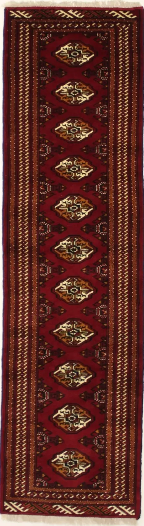 Red Tribal 3X10 Turkoman Persian Runner Rug