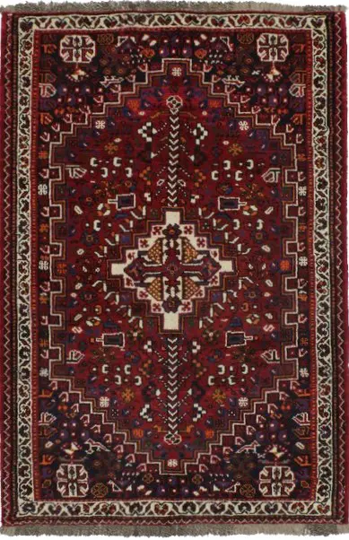 Red Tribal 4X5 Shiraz Persian Rug