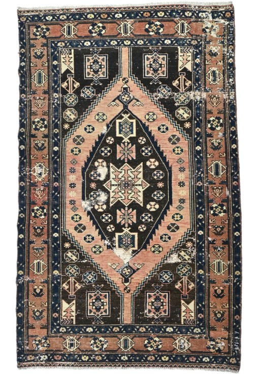 Antique Muted Tribal 5X8 Distressed Vintage Oriental Rug