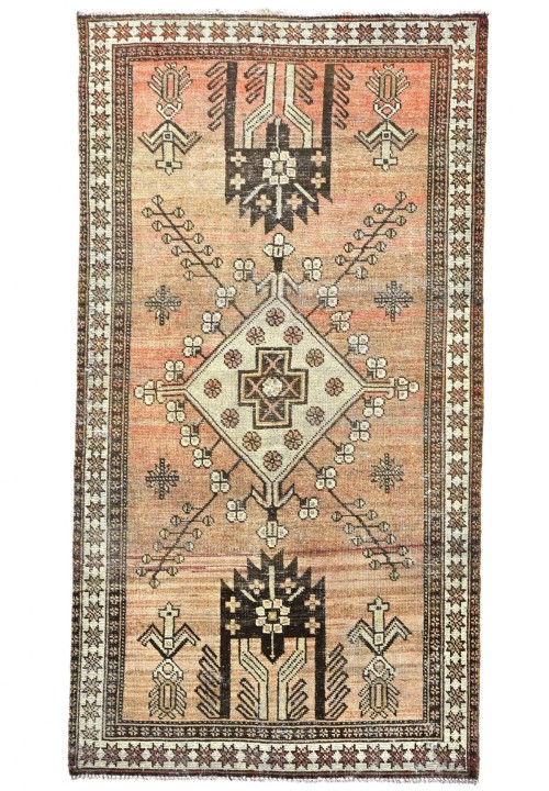 Antique Muted Tribal 4X7 Distressed Vintage Oriental Rug