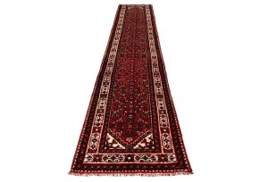 Vintage Red Tribal 3X13'5 Hamedan Persian Runner Rug