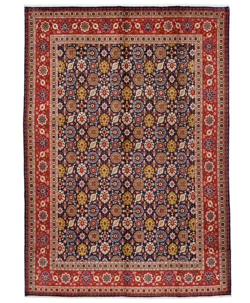 Vintage Purple-navy Traditional 10X13 Tabriz Persian Rug