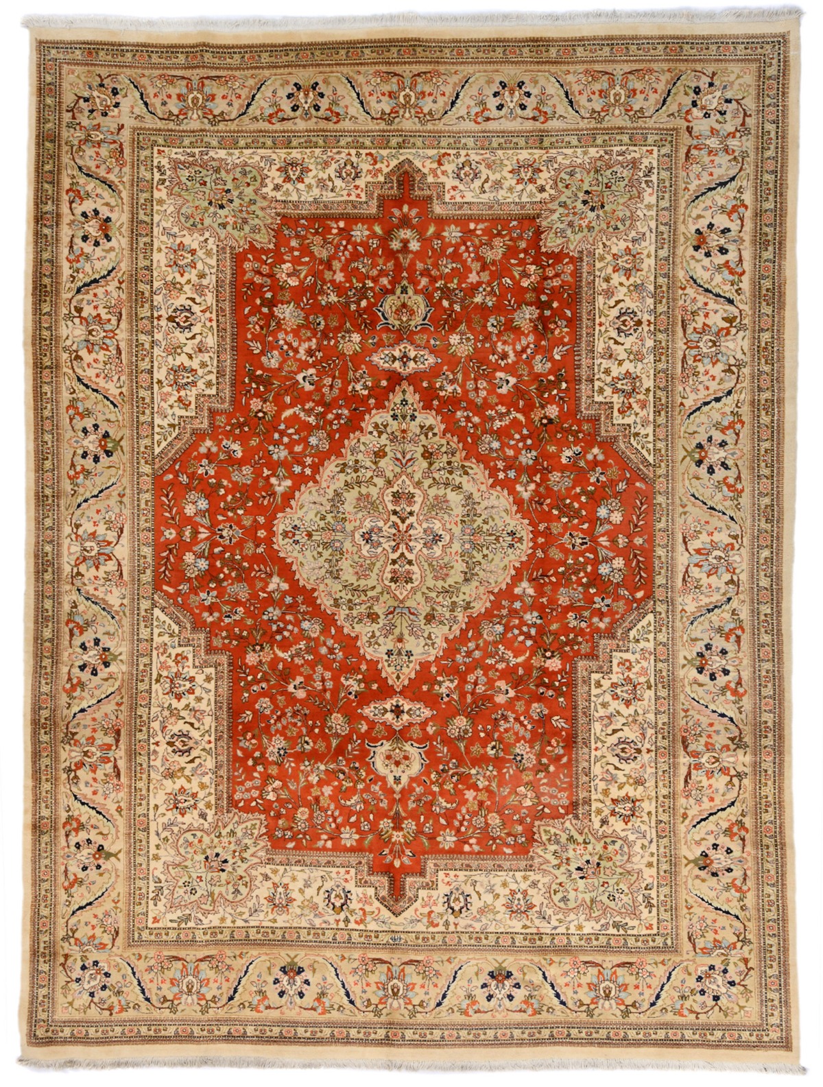 Vintage Orange Classic 10X14 Tabatabaei Persian Rug