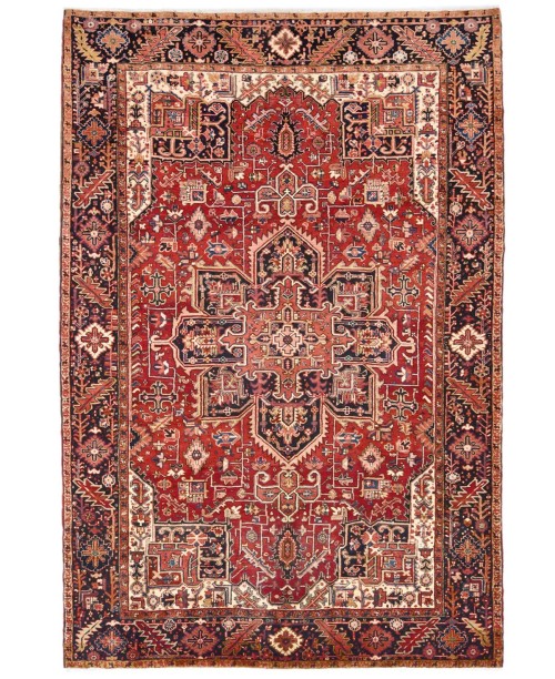 Vintage Red Geometric 8X12 Heriz Persian Rug