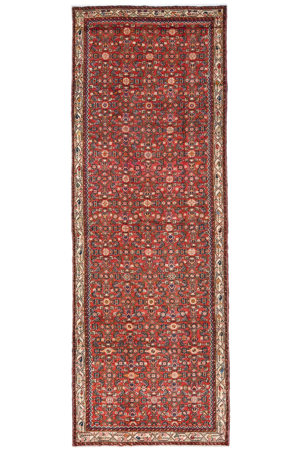 Vintage Tribal Red 5X13 Hamedan Persian Runner Rug