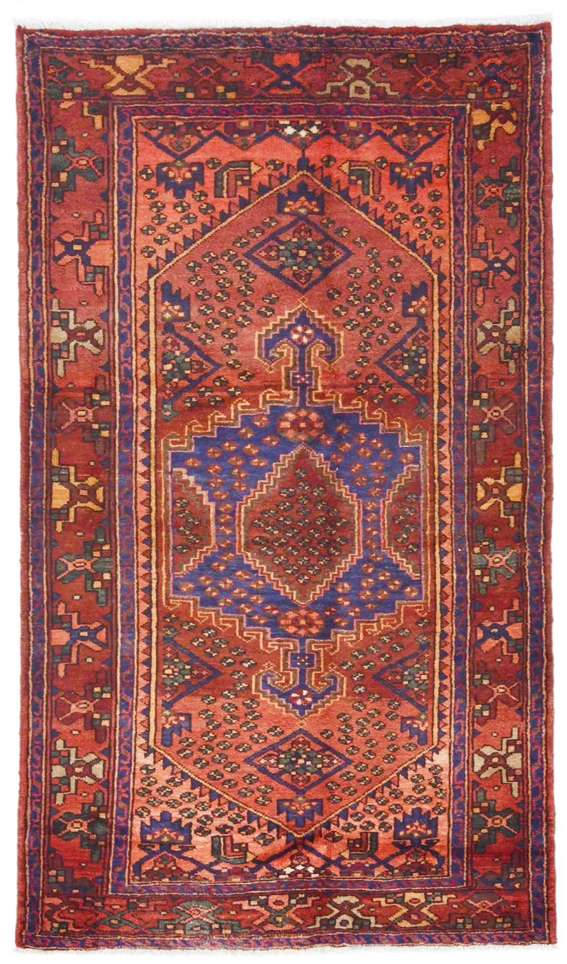 Vintage Tribal Rusty Red 4X7 Hamedan Persian Rug