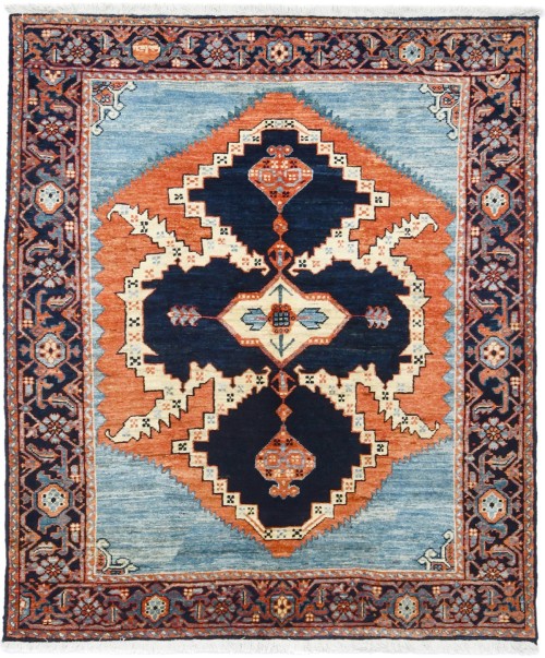 Vintage Geometric Tribal 5X6 Viss Persian Rug